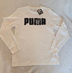 Puma Men's White Long Sleeve Shirt NWT. Size Small
